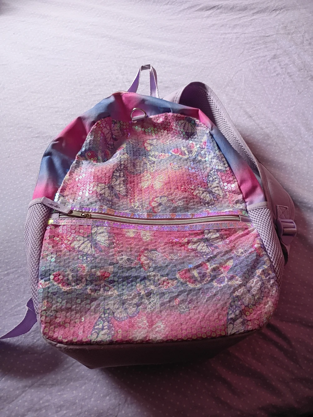 Girls' Pink & Purple Sequin Butterfly Backpack